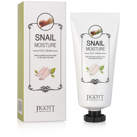 Jigott "Snail Moisture Foot Cream" Увлажняющий охлаждающий крем для ног с муцином улитки, 100 мл. (фото)