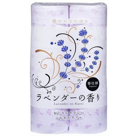 Shikoku Tokushi Парфюмированная туалетная бумага "Shikoku Lavender-no-Kaori", 12 рулонов по 30 м., 2-х слойная. Аромат лаванды. (фото)