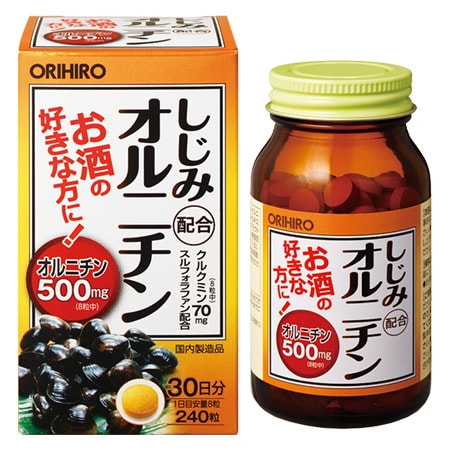 Orihiro БАД "Shijimi Combination Ornithine" Экстракт шиджими с орнитином - помощь печени, 240 таблеток.