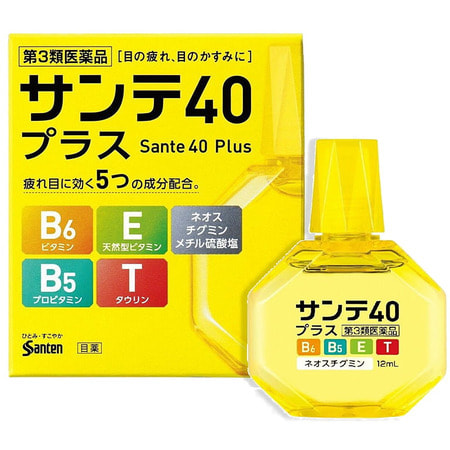 Santen "Sante 40 Plus" Капли от усталости и красноты глаз с витаминами, 12 мл. (фото)