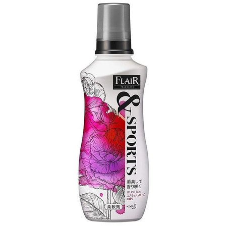 KAO "Flair Fragrance&Sports Splash Rose" Кондиционер-смягчитель для белья, с активной дезодорирующей формулой, аромат персика, личи и розы, 540 мл. (фото)