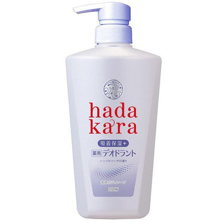 Lion "Hadakara" Увлажняющее жидкое мыло для тела с прохладным травяным ароматом, дезодорирующее, для всех типов кожи, 500 мл.