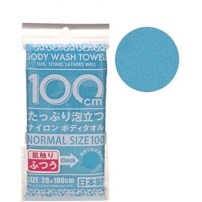 Yokozuna "Shower Body Towel Normal Blue" Массажная мочалка для тела, средней жесткости, голубая, 28 х 100 см, 1 шт.
