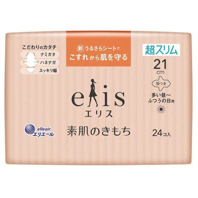 Daio Paper Japan "Elis Ultra Slim Normal" Ультратонкие особомягкие гигиенические прокладки, c крылышками, нормал, 21 см, 24 шт.