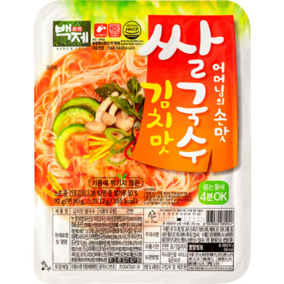 Baekje "Rice Noodle With Kimchi Flavour" Лапша быстрого приготовления со вкусом кимчи, 92 г. Baekje "Rice Noodle With Kimchi Flavour" Лапша быстрого приготовления со вкусом кимчи, 92 г.