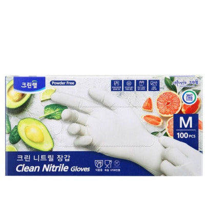 Clean Wrap Прочные тонкие перчатки из нитрила без внутреннего покрытия, стандартные, неопудренные, белые, размер М, 100 шт.