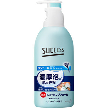 KAO "Success medicated shaving foam" Пена для бритья с экстрактом морских водорослей, с ментолом, 250 гр.