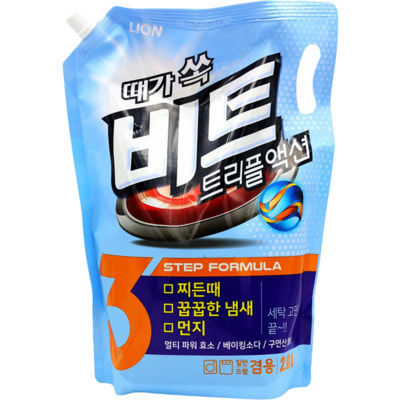 CJ Lion "Beat Triple Action" Концентрированное жидкое средство для стирки с ферментами, содой и лимонной кислотой - тройного действия, сменная упаковка, 2 л. CJ Lion "Beat Triple Action" Концентрированное жидкое средство для стирки с ферментами, содой и лимонной кислотой - тройного действия, сменная упаковка, 2 л.