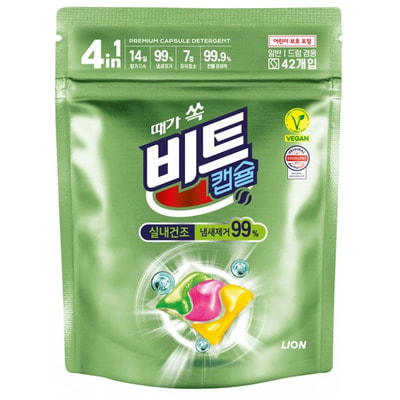 CJ Lion "Premium Indoor Drying" Премиум капсулы для стирки белья с супердезодорацией, для сушки в помещении, с ароматом цветов, 42 шт. CJ Lion "Premium Indoor Drying" Премиум капсулы для стирки белья с супердезодорацией, для сушки в помещении, с ароматом цветов, 42 шт. (фото)