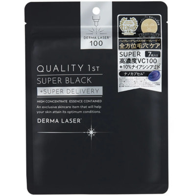 Quality First "Derma Laser Super Black" Тканевая маска для сужения пор и борьбы с комедоном с витамином С, 7 шт. Quality First "Derma Laser Super Black" Тканевая маска для сужения пор и борьбы с комедоном с витамином С, 7 шт. (фото)