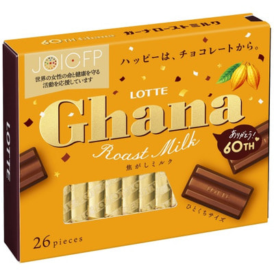 Lotte "Ghana Excellent Roast Milk" Шоколад со вкусом молочной карамели в подарочной упаковке, 26 шт. Lotte "Ghana Excellent Roast Milk" Шоколад со вкусом молочной карамели в подарочной упаковке, 26 шт. (фото)