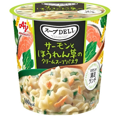 Ajinomoto "Deli" Сливочный суп быстрого приготовления с пастой, лососем и шпинатом, 1 порция. Ajinomoto "Deli" Сливочный суп быстрого приготовления с пастой, лососем и шпинатом, 1 порция. (фото)