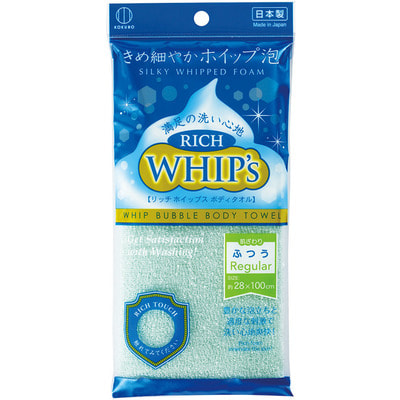 Kokubo "Rich WHIP’s" Мочалка массажная средней жесткости, зеленая, 28х100 см. Kokubo "Rich WHIP’s" Мочалка массажная средней жесткости, зеленая, 28х100 см. (фото)