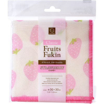 Kokubo "Classic Fruit Клубника" Тряпочка для посуды и кухни, с высокой впитывающей способностью, 30 x 30 см, 1 шт. Kokubo "Classic Fruit Клубника" Тряпочка для посуды и кухни, с высокой впитывающей способностью, 30 x 30 см, 1 шт. (фото)