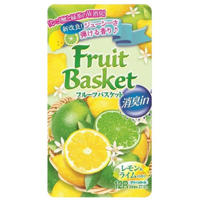 Marutomi "Tissue Fruit Basket Lemon and Lime Double" Туалетная бумага двухслойная, с ароматом цитрусовых, 12 рулонов по 27,5 м. Marutomi "Tissue Fruit Basket Lemon and Lime Double" Туалетная бумага двухслойная, с ароматом цитрусовых, 12 рулонов по 27,5 м. (фото)