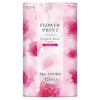 Marutomi "Tissue Hanataba Flower Print English Rose Double" Туалетная бумага двухслойная с оригинальным цветочным принтом, с ароматом английской розы, 12 рулонов по 25 м. Marutomi "Tissue Hanataba Flower Print English Rose Double" Туалетная бумага двухслойная с оригинальным цветочным принтом, с ароматом английской розы, 12 рулонов по 25 м. (фото)