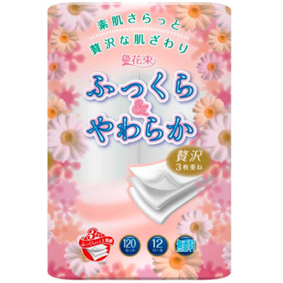 Marutomi "Tissue Hanataba Fluffy and Soft Triple" ��������� ������ ����������� � ���������, ��� �������, 12 ������� �� 18 �. (����)