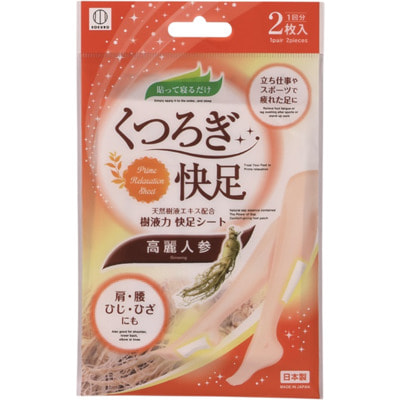 Kokubo "Ginseng relaxation foot sheet" �������������� �������� � ���������� ��������, 1 ����.