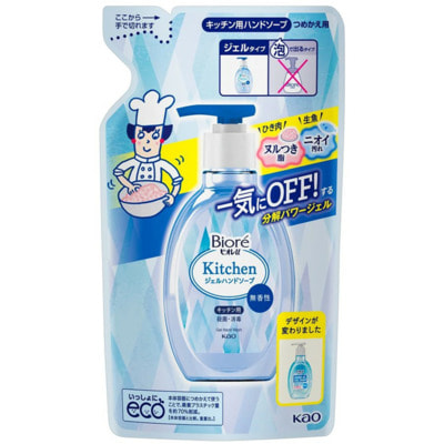 KAO "Biore U Kitchen Hand Gel Soap Unscented" �������� ���� ��� ��� ������ ������� ����, ��� �������, ������� ��������, 200 ��. (����)