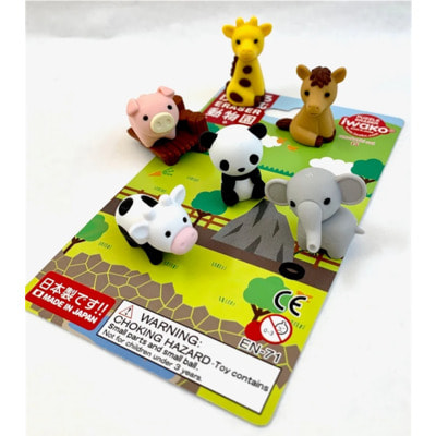 Iwako "Zoo" Набор фигурных ластиков-пазлов в виде фигурок животных, 6 шт. Iwako "Zoo" Набор фигурных ластиков-пазлов в виде фигурок животных, 6 шт. (фото)