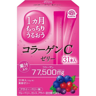 Earth Pharmaceutical "C Jelly" низкомолекулярный рыбный коллаген с плацентой и витамином C, желе с ягодным вкусом, 31 стик. Earth Pharmaceutical "C Jelly" низкомолекулярный рыбный коллаген с плацентой и витамином C, желе с ягодным вкусом, 31 стик. (фото)