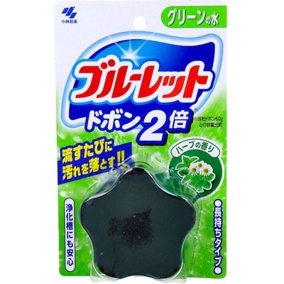 Kobayashi Двойная таблетка для бачка унитаза с эффектом окрашивания воды "Bluelet – травы", 120 гр.