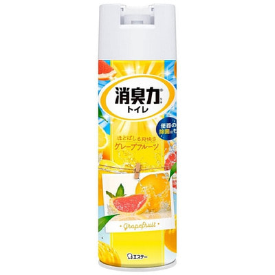 ST "Shoushuuriki" Спрей-освежитель воздуха для туалета, с антибактериальным эффектом, с ароматом грейпфрута, 330 мл.