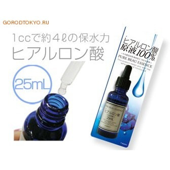 Japan Gals "100% Beauty Essence" Концентрированная эссенция для лица с гиалуроновой кислотой, 25 мл., флакон с пипеткой.