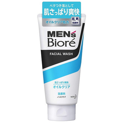 KAO "Men's Biore Oil Clear" Мужская пенка для умывания, для ухода за склонной к жирности кожей лица, с ароматом мяты, 130 г.