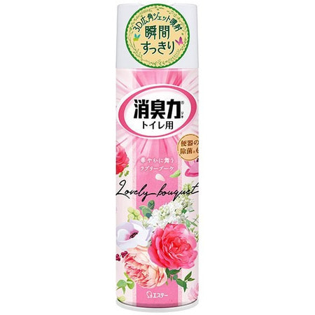 ST "Shoushuuriki" Спрей-освежитель воздуха для туалета, с антибактериальным эффектом, с ароматом розовых цветов, 330 мл.