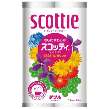 Nippon Paper Crecia Co., Ltd. Туалетная бумага "Scottie FlowerPACK", двухслойная, 12 рулонов по 25 метров. (фото)