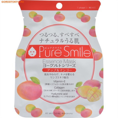 Sun Smile "Pure Smile" "Yogurt mask" Смягчающая маска-салфетка для лица на йогуртовой основе с экстрактом яблока и манго.