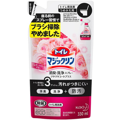 KAO Спрей для чистки и дезинфекции туалета "Toilet Magiclean", с ароматом розы, сменная упаковка, 330 мл.