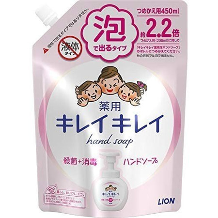 Lion "Kirei kirei" Пенное антибактериальное мыло для рук - для всей семьи, с ароматом цитрусовых, сменная упаковка, 450 мл.