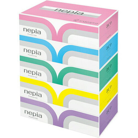 Nepia "Premium Soft" Салфетки бумажные, 5 пачек по 180 шт.