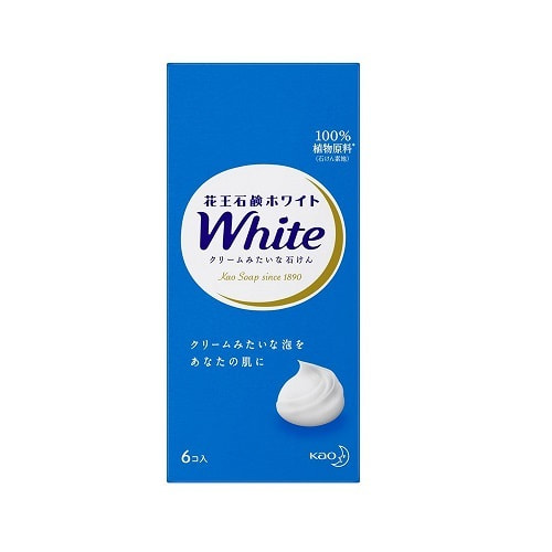 KAO "White" Увлажняющее крем-мыло для тела, с ароматом белых цветов, 6 шт. х 85 гр.