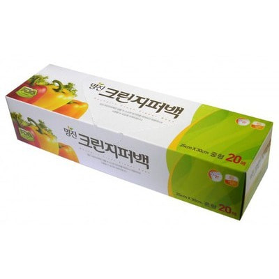 MyungJin "Bags Zipper type" Пакеты полиэтиленовые пищевые с застежкой-зиппером (в коробке), 18 x 22 см, 20 шт.