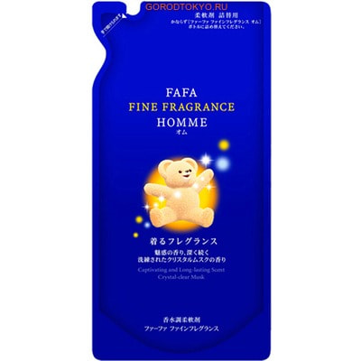 Nissan "FaFa Fine Fragrance Homme" Антистатический кондиционер-ополаскиватель для белья, с ароматом мускуса и бергамота, сменная упаковка, 500 мл.