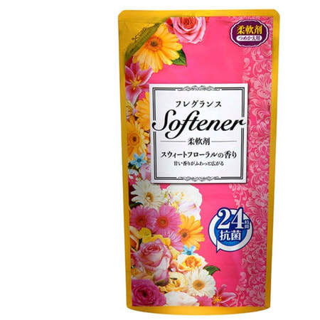 Nihon "Softener floral" Кондиционер для белья с нежным цветочным ароматом и антибактериальным эффектом, 500 мл., сменная упаковка.