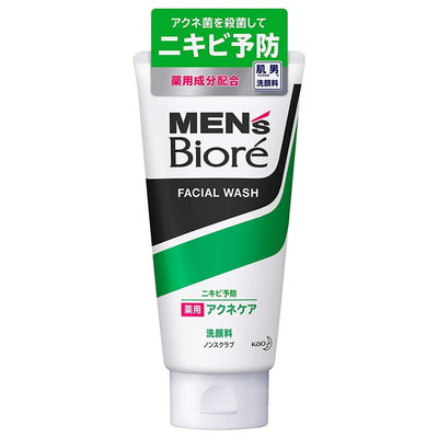 KAO "Men's Biore Acne Care" Мужская пенка для умывания, против акне, с освежающим ароматом цитрусов и трав, 130 г.