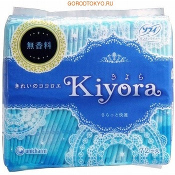 Unicharm "Sofy Kiyora" Ежедневные гигиенические прокладки, без аромата, 72 шт.