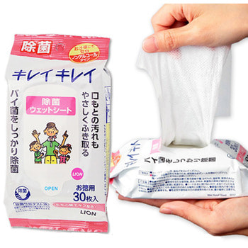 Lion "Kirei Kirei" Антибактериальные гипоаллергенные салфетки для рук, без спирта, 30 шт. (фото)