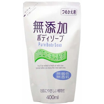 Nihon "No Added Pure Body Soap" Натуральное бездобавочное жидкое мыло для тела, для всей семьи, мягкая упаковка, 400 мл.