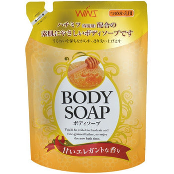 Nihon "Wins Body Soap honey" Увлажняющее крем-мыло для тела с мёдом, 400 мл.