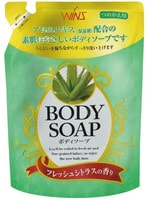 Nihon "Wins Body Soap aloe" Крем-мыло для тела, с экстрактом алоэ и богатым ароматом, мягкая упаковка, 400 мл.