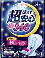 Daio Paper Japan Ультразащищающие ночные женские гигиенические прокладки с крылышками, супер+, 36 см, 14 шт.