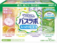 Hakugen "Hers Bath Labo" Увлажняющая соль для ванны с восстанавливающим эффектом на основе углекислого газа, с гиалуроновой кислотой, с ароматами жасмина, ромашки, летнего луга, розового грейпфрута, 16 таблеток по 45 г.