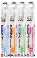 Dental Care "Nano Silver Toothbrush Set" Зубная щётка c наночастицами серебра и сверхтонкой двойной щетиной (средней жёсткости и мягкой), 4 шт.