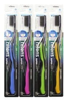 Dental Care "Nano Charcoal Toothbrush" Зубная щётка c древесным углём и сверхтонкой двойной щетиной (средней жёсткости и мягкой) и изогнутой ручкой, 1 шт.