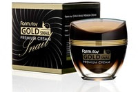FarmStay "Gold Snail Premium Cream" Премиальный крем с золотом и муцином улитки, 50 мл.